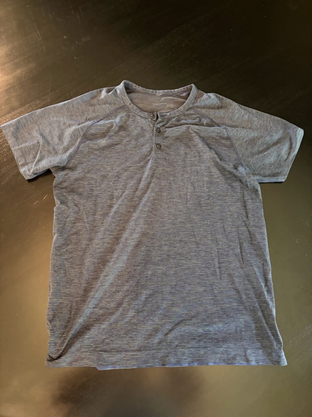 lululemon athletica Men's Short Sleeve Henley - Heathered Navy
